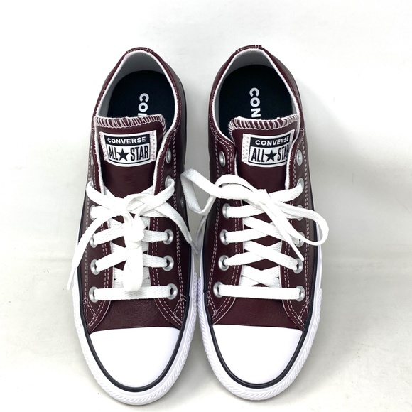 Converse Ctas OX Low Leather Skate Shoes Bordeaux Women Sneakers Casual A07877C - Picture 7 of 11